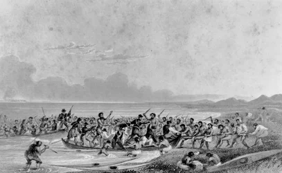 Eskimos plündern die Boote von Franklins Expedition, 1826